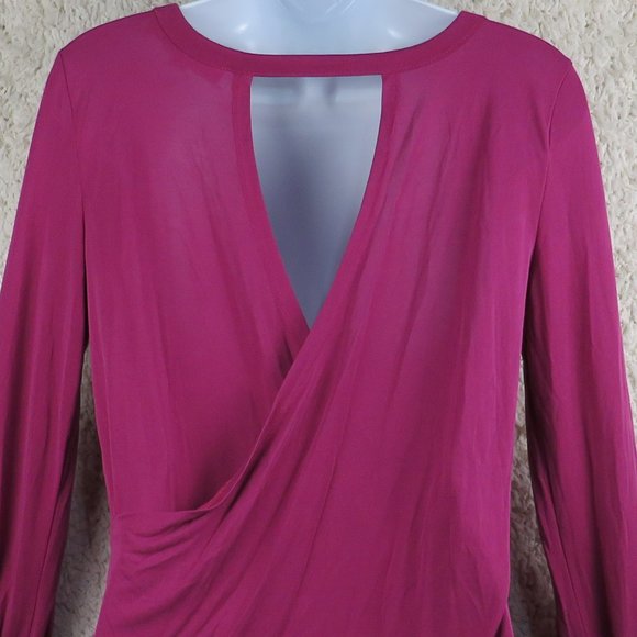 LOFT* Women's Long Sleeve Crew Neck Straight Hem Low Crossbody Back Blouse~ XS - Picture 10 of 10